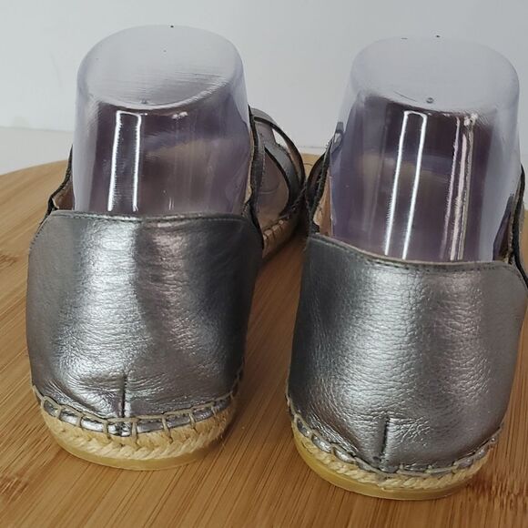 Laro Beach Metallic Pewter Espadrilles Women's Size 40 - Picture 5 of 10